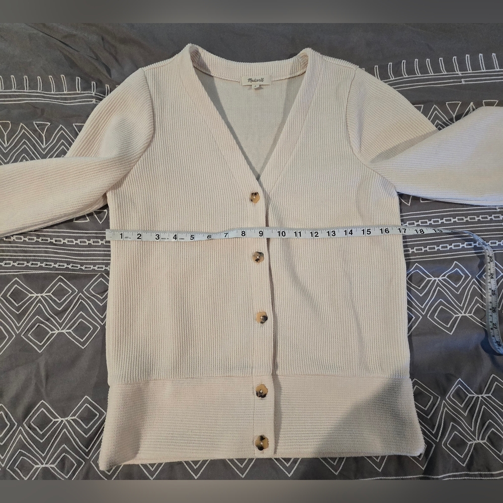 Madewell Ottoman Ribbed Vneck Cardigan Size Small - Picture 4 of 7